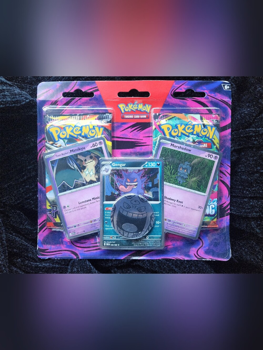 NEW Pokemon TCG Gengar- Marshadow- Mimikyu Blister Pack- Coin
